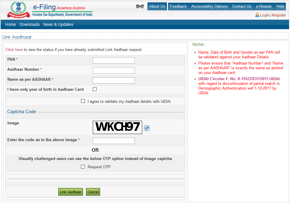 How to Link Aadhaar with PAN