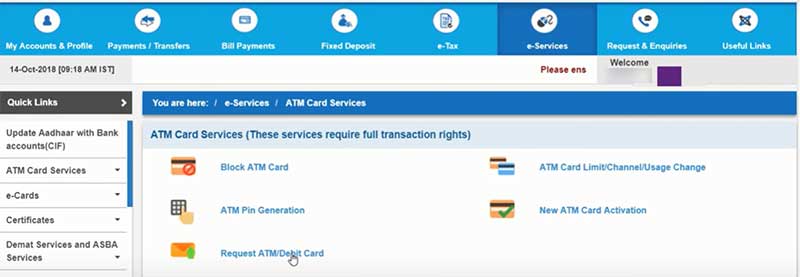 How to apply for a new SBI Debit Card Step 4