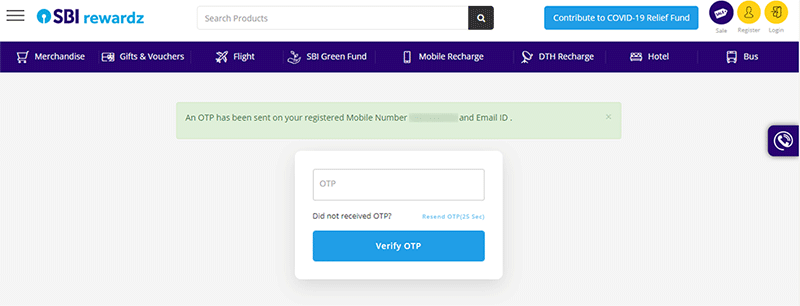 SBI Debit Card Rewardz Step 3