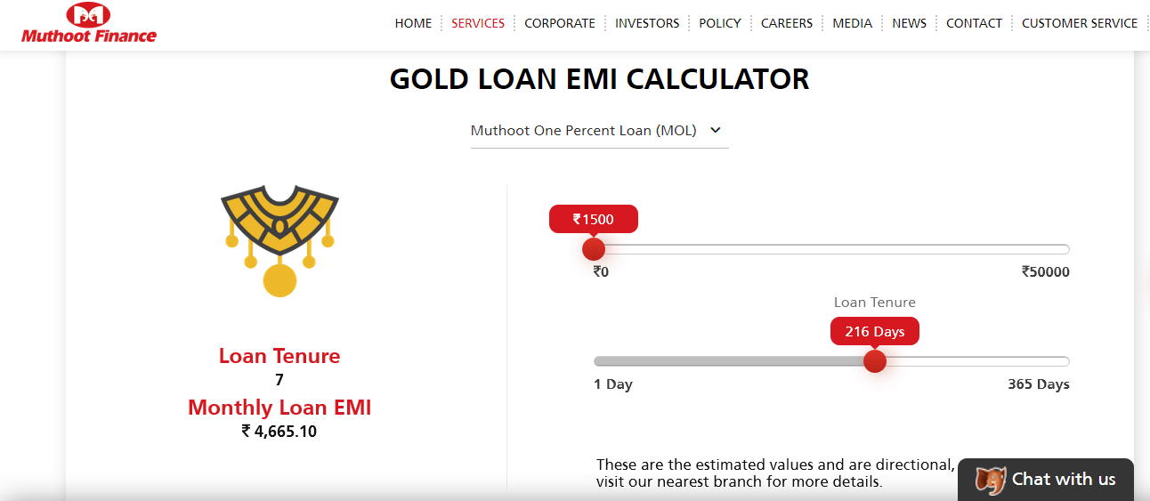 How to calculate your EMI for gold loan in Muthoot Finance