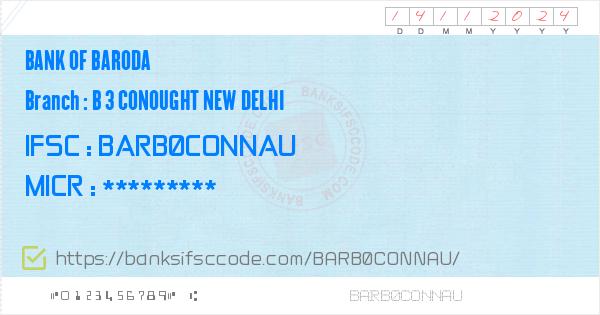 Bank Of Baroda B 3 Conought New Delhi Branch IFSC Code - Delhi, BOB B 3 ...