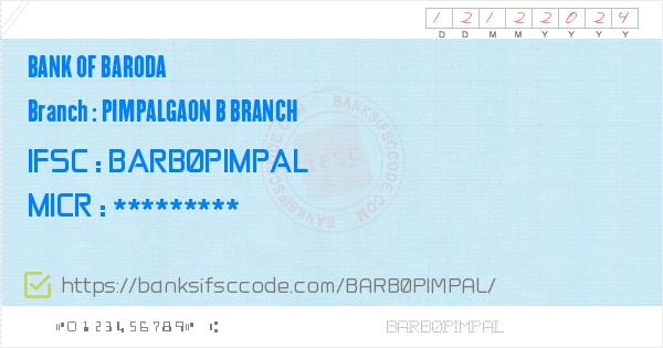 Bank Of Baroda Pimpalgaon B Branch Branch IFSC Code - Nashik, BOB ...