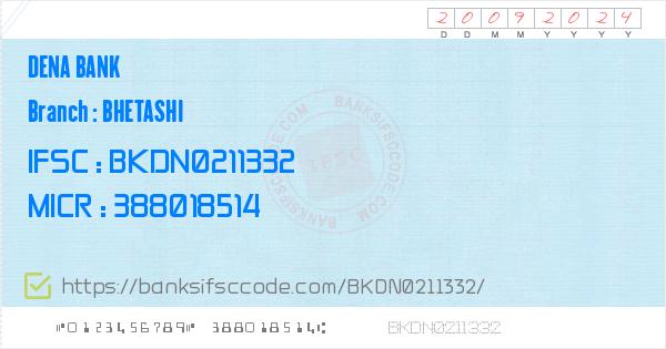 Dena Bank Bhetashi Branch Ifsc Code Anand Contact Phone Number Address