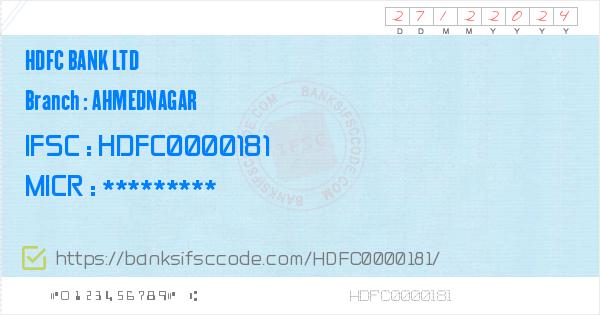 HDFC0000181 - IFSC Code Details