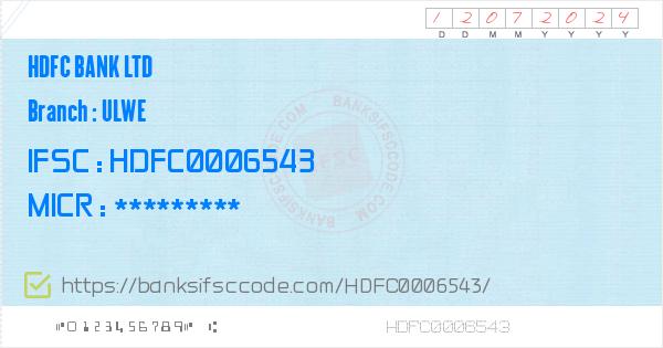 Hdfc Bank Ltd Ulwe Branch Ifsc Code Raigad Contact Phone Number Address 7722