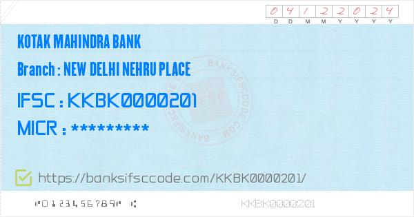 Kotak Mahindra Bank New Delhi Nehru Place Branch IFSC Code - New Delhi ...