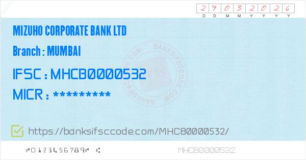 Mizuho Corporate Bank Ltd Mumbai Branch Ifsc Code Mumbai Contact Phone Number Address