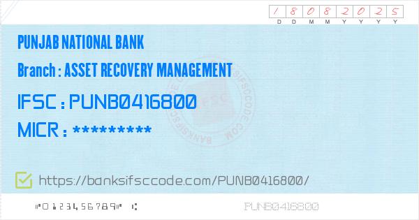 National Asset Recovery Services Phone Number Punjab National Bank Asset Recovery Management Branch IFSC Code - New