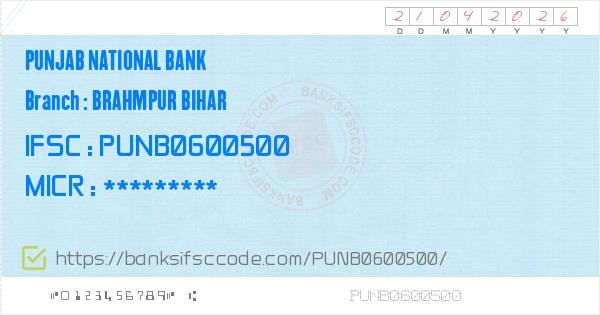 Punjab National Bank Brahmpur Bihar Branch IFSC Code - Buxar, PNB ...