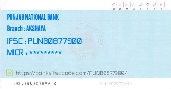 Punjab National Bank Akshaya Branch IFSC Code - Chandigarh, PNB Akshaya ...