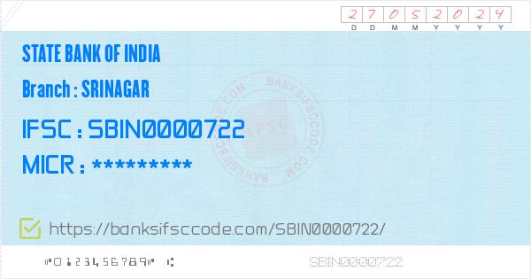 State Bank of India Srinagar Branch IFSC Code - Srinagar ...