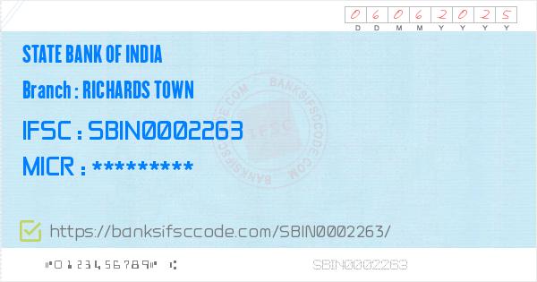 state bank of india richards town bangalore ifsc code