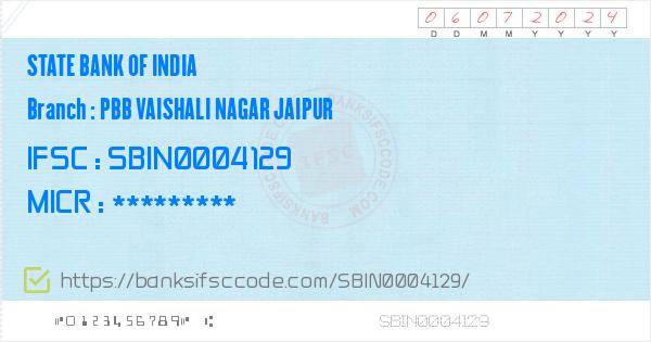 State Bank of India Pbb Vaishali Nagar Jaipur Branch IFSC ...