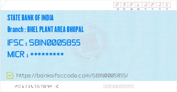 branch code of state bank of india bhel plant area bhopal