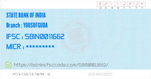 state-bank-of-india-yousufguda-branch-ifsc-code-hyderabad-urban-sbi