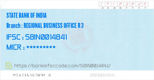 state-bank-of-india-regional-business-office-r-3-branch-ifsc-code