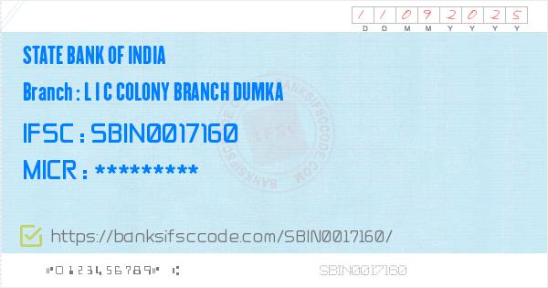 State Bank Of India L I C Colony Branch Dumka Branch Ifsc Code
