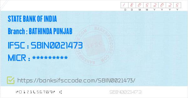 swift code of state bank of india bathinda