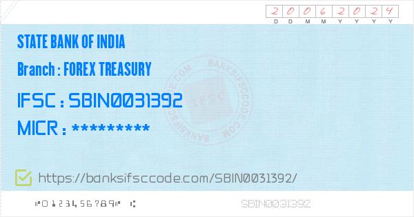 State Bank Of India Forex Treasury Branch Ifsc Code Greater Bombay - 