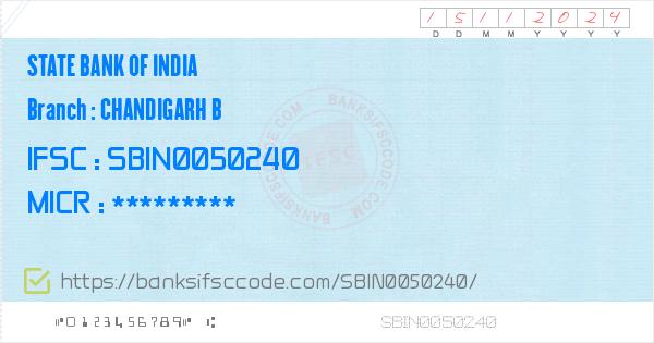 State Bank Of India Chandigarh B Branch IFSC Code - Chandigarh, SBI ...