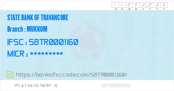 State Bank Of Travancore Mukkom Branch Ifsc Code Mukkom Sbt