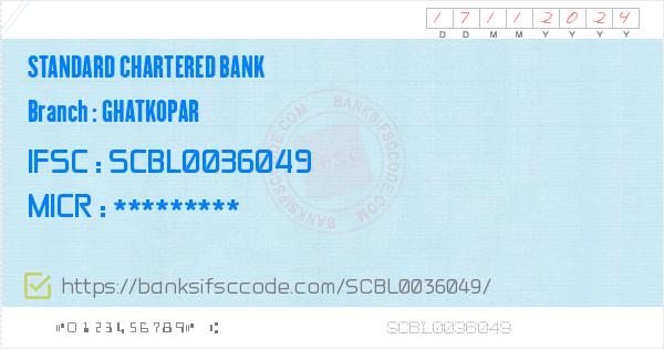 Standard Chartered Bank Ghatkopar Branch IFSC Code - Greater Bombay ...