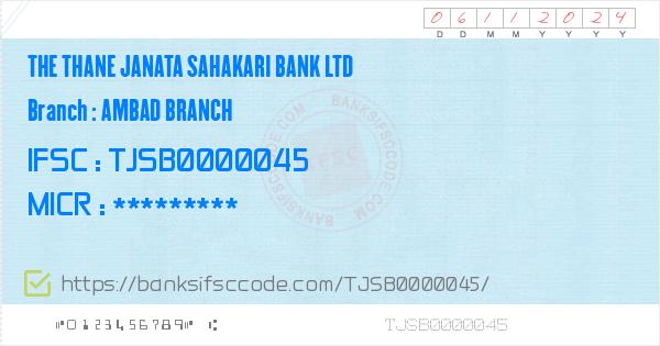 The Thane Janata Sahakari Bank Ltd Ambad Branch Branch IFSC Code ...