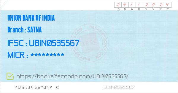 Union Bank Of India Satna Branch IFSC Code - Satna, UBI Satna IFSC Code ...