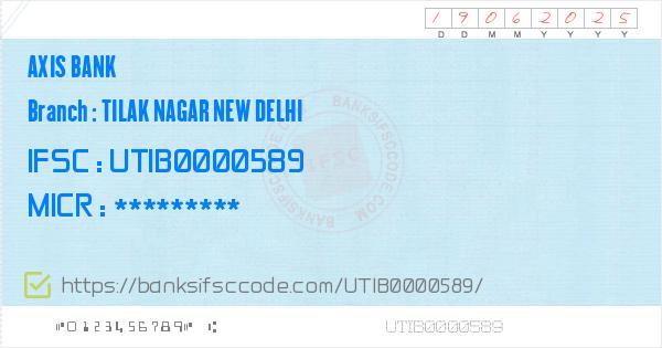 ifsc code bank of india tilak nagar new delhi