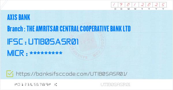 Axis Bank The Amritsar Central Cooperative Bank Ltd Branch ...